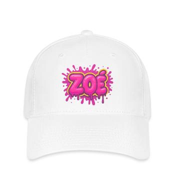 Graffiti  Zoé Prénom cadeau idéal imprimable - Casquette Flexfit - blanc - Devant
