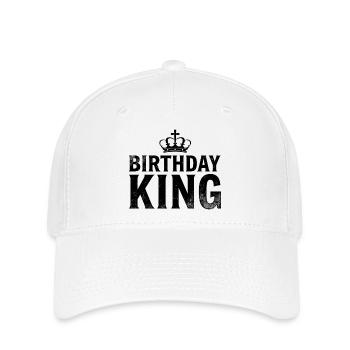 Birthday King Krone Herren Geburtstag Outfit - Flexfit Cap - Weiß - Vorne