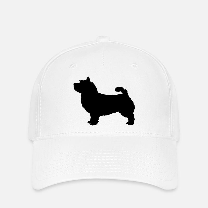 Silhouette des Norwich Terrier - Flexfit Cap - Weiß