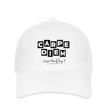 Carpe Diem in Schwarz - Flexfit Cap - Weiß - Vorne