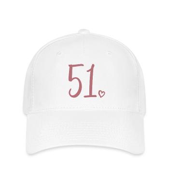 Süße Nummer 51, 51 Jahre alt, Geschenk zum 51. Geburtstag - Flexfit Cap - Weiß - Vorne