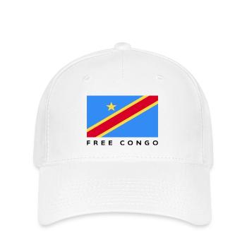 Drapeau du Congo libre : Soutenez la liberté congolaise - Casquette Flexfit - blanc - Devant