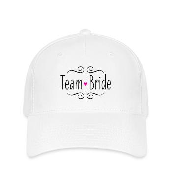 Team Bride Braut rosa Herz Hochzeit Heirat Party - Flexfit Cap - Weiß - Vorne