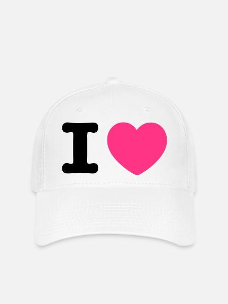 je coeur - Casquette Flexfit - blanc