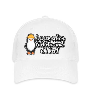 Immer schön lächeln und winken! - Flexfit Cap - Weiß - Vorne