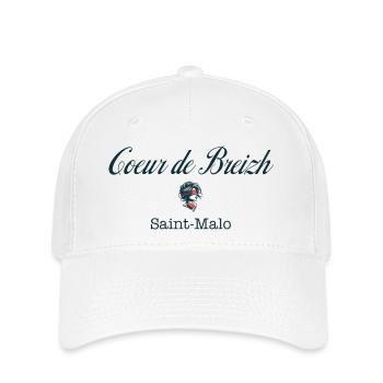 coeur de breizh saint malo corsaire bleu - Casquette Flexfit - blanc - Devant