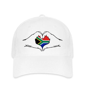 Südafrika Herzform - Flexfit Cap - Weiß - Vorne