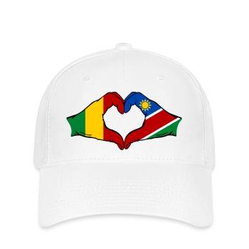 Mali Nairobi Flagge Hände Herz - Flexfit Cap - Weiß - Vorne