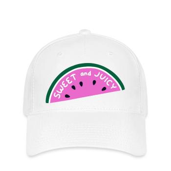 Sweet and Juicy Watermelon Shirt Cute Summer Fruit - Flexfit Cap - white - Front