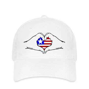 Liberia_Flagge_Haende_Herzform - Casquette Flexfit - blanc - Devant