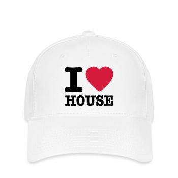 I love house / I heart house - Casquette Flexfit - blanc - Devant