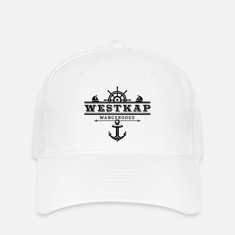 Westkap Wangerooge Logo - Flexfit Cap - Weiß