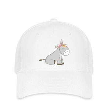 Königlicher Esel mit Krone - Flexfit Cap - Weiß - Vorne