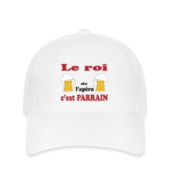 Le roi de l'apero c'est parrain - Flexfit Cap - Weiß - Vorne