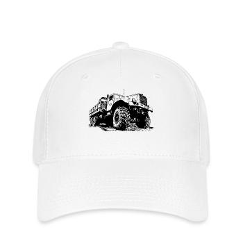 Camion KrAZ | RDA | Cyclomoteur | Camion | Technologie - Casquette Flexfit - blanc - Devant