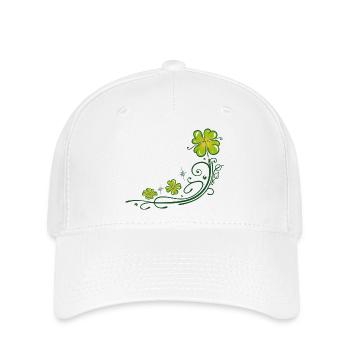 St. Patricks Day. Trèfle à quatre feuilles. - Casquette Flexfit - blanc - Devant