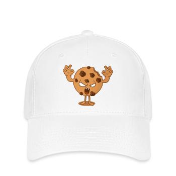 Keks-Monster - Flexfit Cap - Weiß - Vorne