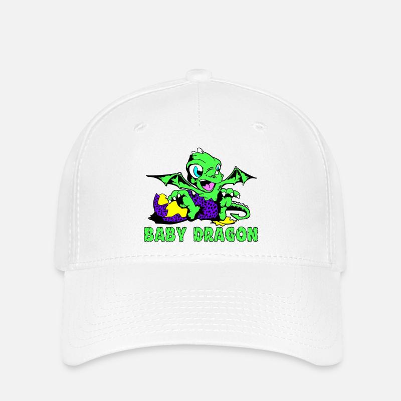 Baby Dragon einzigartige Kunst - Flexfit Cap - Weiß