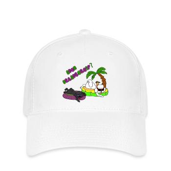 Pudeldesign - süßer Pudel in Urlaubslaune - Flexfit Cap - Weiß - Vorne