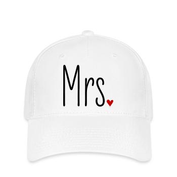 Partnerlook Mr and Mrs Valentinstag Passendes Paar - Flexfit Cap - Weiß - Vorne
