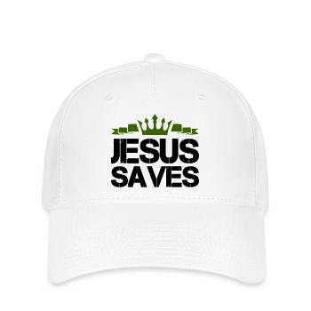 jesus saves - Flexfit Cap - white - Front