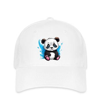 Panda Bär - Flexfit Cap - Weiß - Vorne