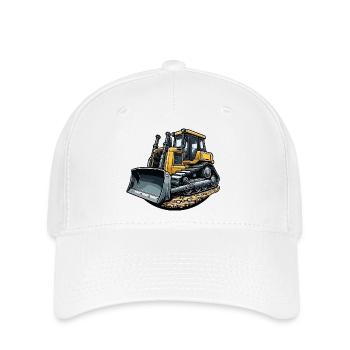 Bulldozer grand - Casquette Flexfit - blanc - Devant