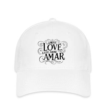 Love Amour Liebe - Langages universels de l’amour - Casquette Flexfit - blanc - Devant