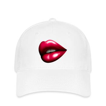 Hübscher roter Mund - Rote Lippe - Flexfit Cap - Weiß - Vorne