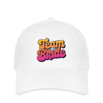 Team Bride-Retro Style-personalisierbar! - Flexfit Cap - Weiß - Vorne
