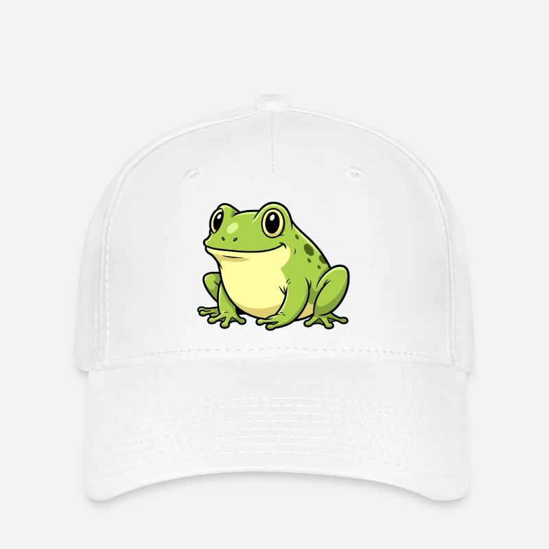 Humorous frog with big eyes - Flexfit Cap - white