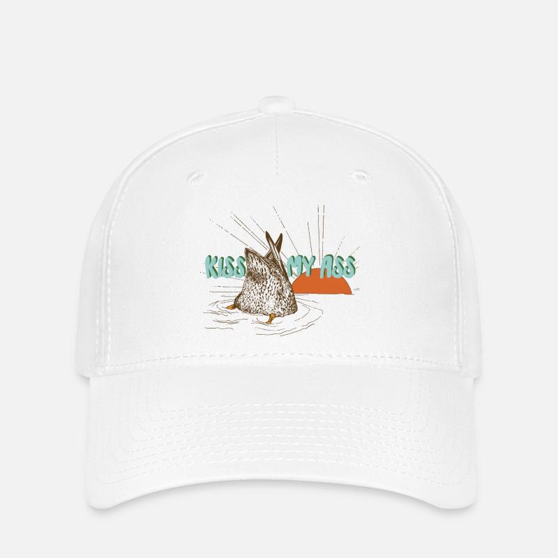 KISS MY ASS - Flexfit Cap - white