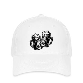 Bier Anstoßen Prost - Flexfit Cap - Weiß - Vorne