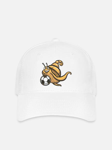 Schnecke Maskottchen Fußball - Flexfit Cap - Weiß