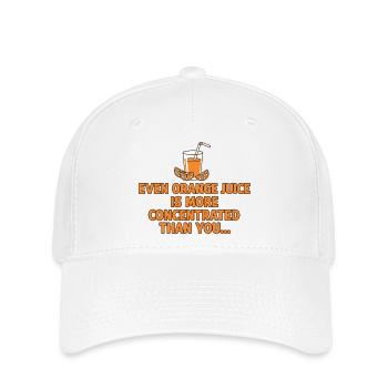 Orange Juice Concentration Funny Saying - Flexfit Cap - white - Front