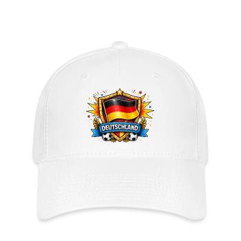 Deutschland Shield Fußball Design - Flexfit Cap - Weiß - Vorne