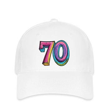 70 chiffres colorés - Casquette Flexfit - blanc - Devant
