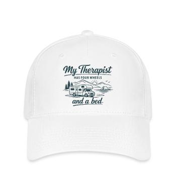 Mon thérapeute a quatre roues | Camper Outdoor - Casquette Flexfit - blanc - Devant