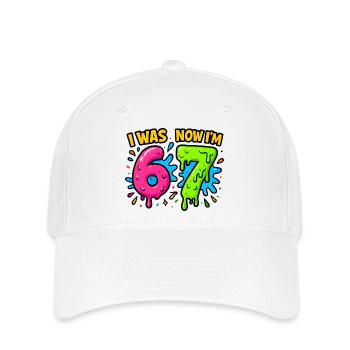 7th Birthday Kids 67 Meme Humor Gift Idea - Flexfit Cap - white - Front