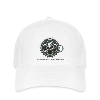 Caffeine Fuels My Wheels Cycling Tee - Flexfit Cap - white - Front
