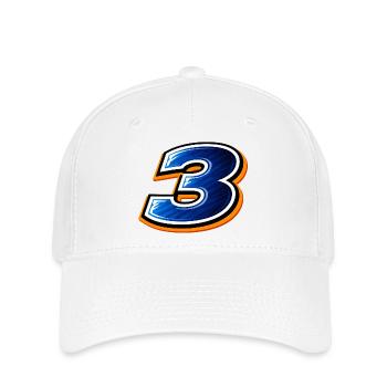 Nummer 3 Fußball Trikot Design Sportlich - Flexfit Cap - Weiß - Vorne