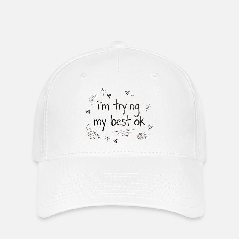 Ich geb’ mein Bestes – Handschrift - Flexfit Cap - Weiß