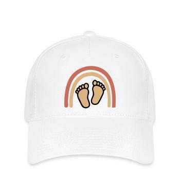 Baby Füße Regenbogen Boho - Flexfit Cap - Weiß - Vorne