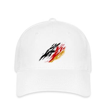 Maillot de fan allemand – Brosse noire rouge or - Casquette Flexfit - blanc - Devant