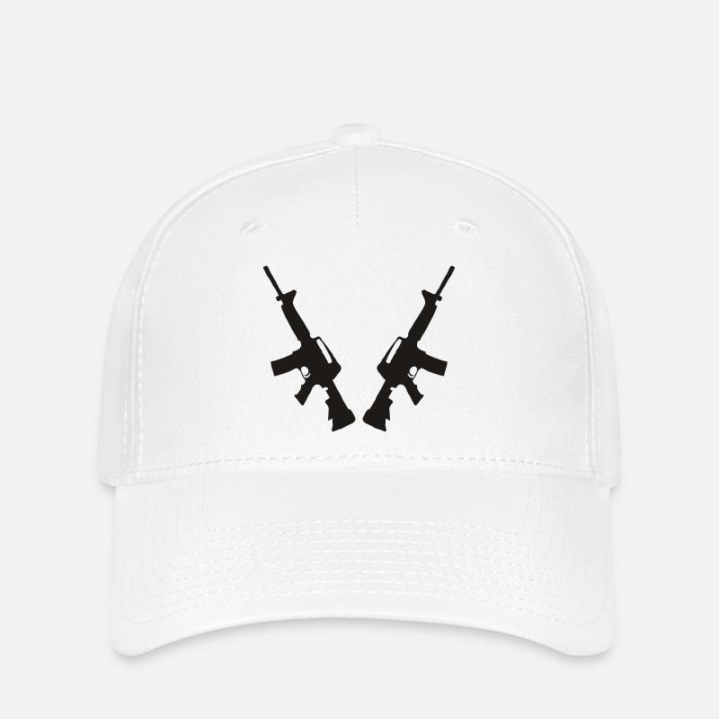 m16 2mal andere position - Flexfit Cap - Weiß