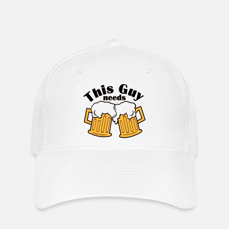 Doppel Bierkrüge Prost Design - Flexfit Cap - Weiß