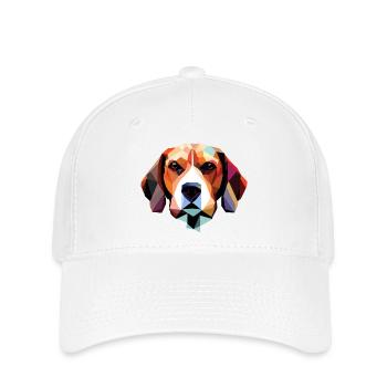 Polygone de chien beagle - Casquette Flexfit - blanc - Devant