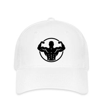 Logo de culturisme - Casquette Flexfit - blanc - Devant