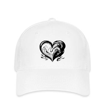 Curved Heart - Flexfit Cap - white - Front