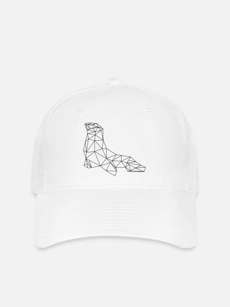 Seehund Robbe geometrisch - Flexfit Cap - Weiß